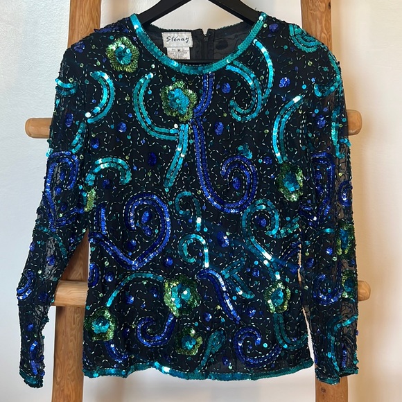VINTAGE! Stenay Sequins Top - Picture 1 of 9